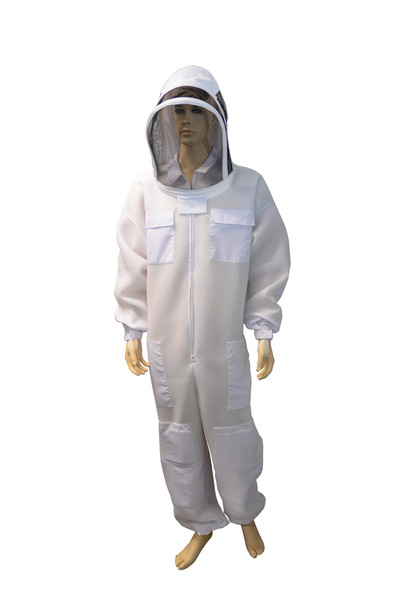White Lightweight Vented Suit - Folding Hood