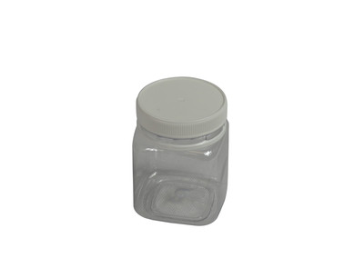 250gm (200ml) Clear SQ P/Jar & White Lid