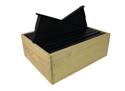 3/4 Depth RTG Box – Paraffin Dipped w/ 10 x Unwaxed Plastic Frames